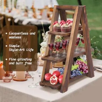 bimiti Wooden 3-Tier Dessert Display Rack for Events