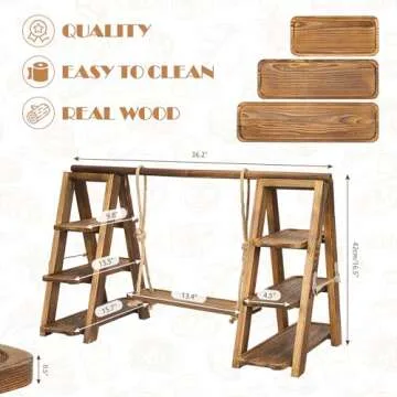 bimiti Wooden 3-Tier Dessert Display Rack for Events