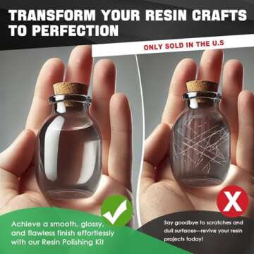 Epoxy Resin Polishing Kit - Epoxy Resin Polishing Compound， Specially Formulated for Epoxy Resin and High-Gloss Finishes， for Scratching, Sanding, and Polishing Epoxy Surfaces