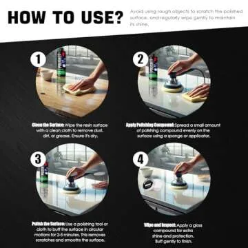 Epoxy Resin Polishing Kit - Epoxy Resin Polishing Compound， Specially Formulated for Epoxy Resin and High-Gloss Finishes， for Scratching, Sanding, and Polishing Epoxy Surfaces