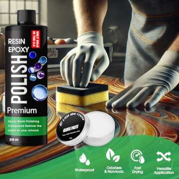 Epoxy Resin Polishing Kit - Epoxy Resin Polishing Compound， Specially Formulated for Epoxy Resin and High-Gloss Finishes， for Scratching, Sanding, and Polishing Epoxy Surfaces