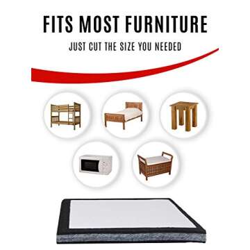 SlipToGrip Non Slip Furniture Pad Grippers - Stops Slide - Multi Size (12 Pads) - Make 4", 1", 2", etc.- Pre-Scored Multiple Sizes - 3/8" Felt Core - Anti Slip - No Nails, No Glue.