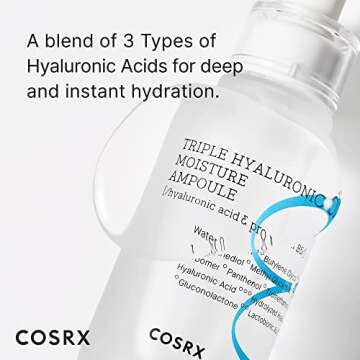 COSRX Hydrium Triple Hyaluronic Moisture Ampoule, 40ml / 1.35 fl.oz | Hyaluronic Acid Viscous Serum | Korean Skin Care, Animal Testing Free, Paraben Free