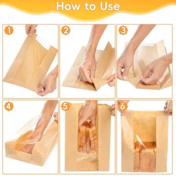 Funcoo Elegant Bread Bags with Window - 30pcs