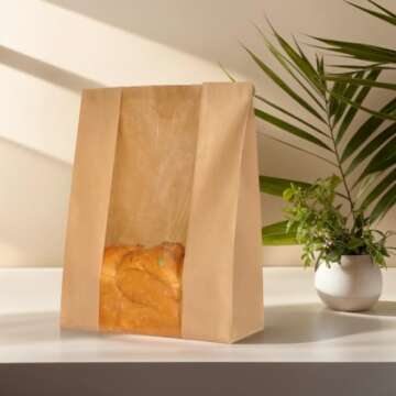 Funcoo Elegant Bread Bags with Window - 30pcs