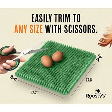 Roosty's Chicken Nesting Box Pads x6 | Washable Nesting Pads Hens | Raising Poultry Ebook Included | for Chicken Coops, Nesting Boxes, Chicken Bedding | Chicken Coop Accessories (Green)