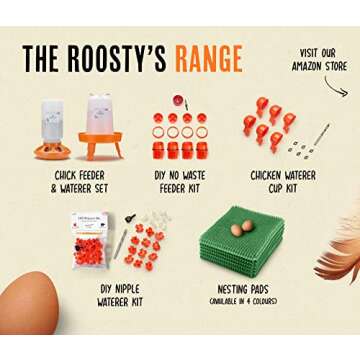 Roosty's Chicken Nesting Box Pads x6 | Washable Nesting Pads Hens | Raising Poultry Ebook Included | for Chicken Coops, Nesting Boxes, Chicken Bedding | Chicken Coop Accessories (Green)
