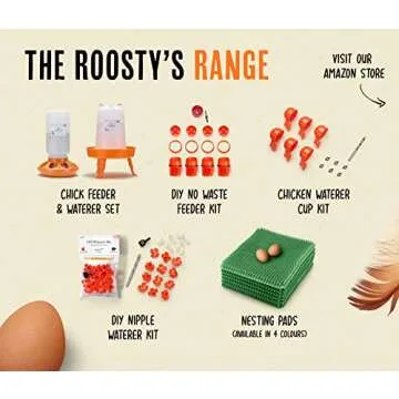 Roosty's Chicken Nesting Box Pads x6 | Washable Nesting Pads Hens | Raising Poultry Ebook Included | for Chicken Coops, Nesting Boxes, Chicken Bedding | Chicken Coop Accessories (Green)