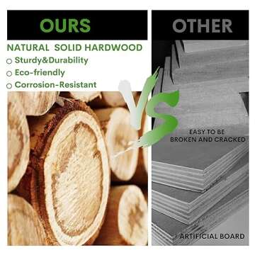 LZRS Solid Hardwood Freestanding Pet Gate,Wooden Dog Gates for Doorways,Nature Wood Dog Gates for Th...