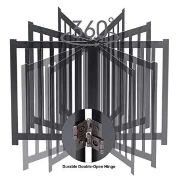 LZRS Solid Hardwood Freestanding Pet Gate,Wooden Dog Gates for Doorways,Nature Wood Dog Gates for The House,Dog Gate for Stairs,Freestanding Indoor Gate Safety Fence,Black,24" Height-3 Panels