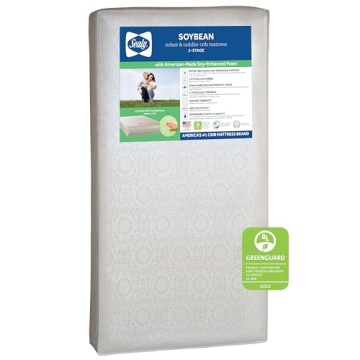 Sealy Baby Soybean Premium Foam 2-Stage Crib Mattress - Waterproof, Hypoallergenic, Lightweight Made...