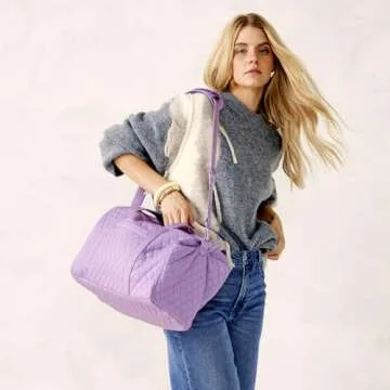 Vera Bradley Premium Cotton Large Bancroft Backpack, Purple Rhapsody