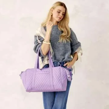 Vera Bradley Premium Cotton Large Bancroft Backpack, Purple Rhapsody