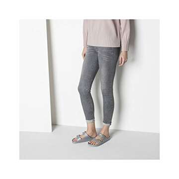 Birkenstock Women's Arizona Sandals, Metallic Silver, 9 Medium US