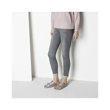 Birkenstock Women's Arizona Sandals, Metallic Silver, 9 Medium US