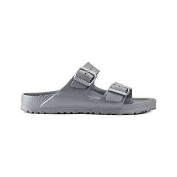 Birkenstock Women's Arizona Sandals, Metallic Silver, 9 Medium US