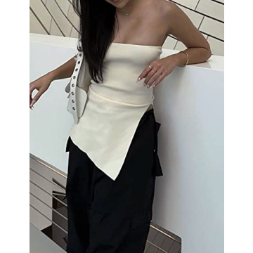 Top-Quality Lauweion Strapless Knit Tube Top for Women