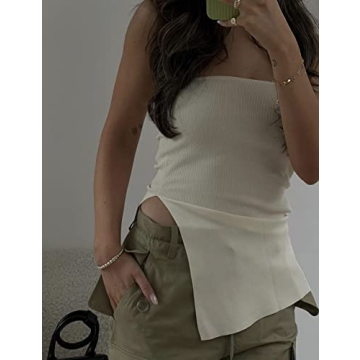 Top-Quality Lauweion Strapless Knit Tube Top for Women