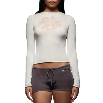 MYBFYABO Women Knit Sweater Long Sleeve Crew Neck Flower Printed Pullover Warm Sweater for Spring Wi...