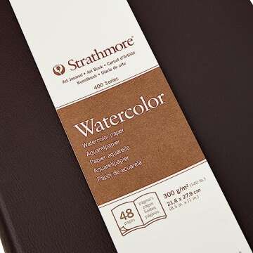 Strathmore (467-8 STR-467-8 48 Sheet No 140 Watercolor Art Journal, 8.5 by 11", 8.5"x11", White, 24