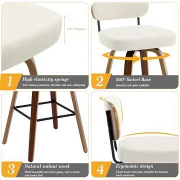 Bekrvio Swivel Bar Stools - Modern Comfort & Style