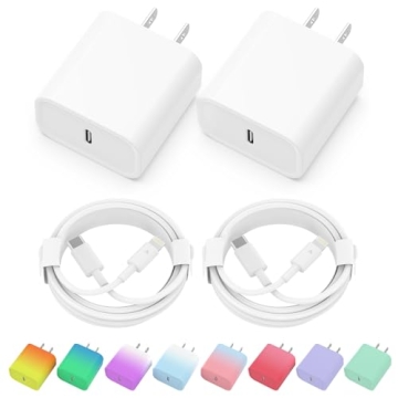 20W USB-C iPhone Charger 2 Pack Fast Charging Adapter