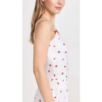 Stylish Heart Print Cami with Adjustable Straps