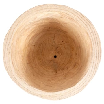 Creative Co-Op Rounded Paulownia Wood Pots (Set of 2 Sizes)