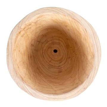 Creative Co-Op Rounded Paulownia Wood Pots (Set of 2 Sizes)