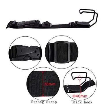 Vigorport Luggage Hook Strap,J Hook for add a Bag Luggage,Multi Adjustment Bag Strap Hook with Hands Free(Black-Large Size)