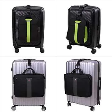 Vigorport Luggage Hook Strap,J Hook for add a Bag Luggage,Multi Adjustment Bag Strap Hook with Hands Free(Black-Large Size)