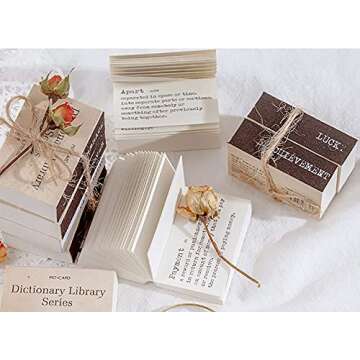 600 Pcs Vintage Tiny Dictionary Decorative Craft Papers Mini Dictionary for Scrapbooking and Decoupage (600 Pcs)