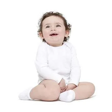 Gerber Unisex Baby Multi-Pack Long-Sleeve Onesies Bodysuit Mitten Cuff Sizes 6-Pack White 24 Months