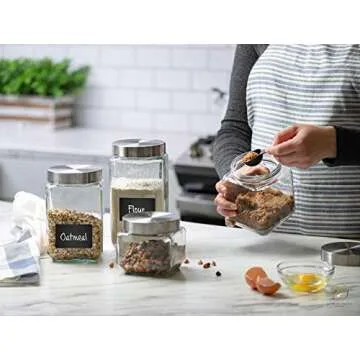 4pc Airtight Glass Canister Set for Kitchen Storage Solutions