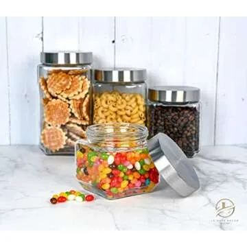 4pc Airtight Glass Canister Set for Kitchen Storage Solutions