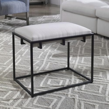 Stylish Paradox Small Bench - Matte Black & White Accent