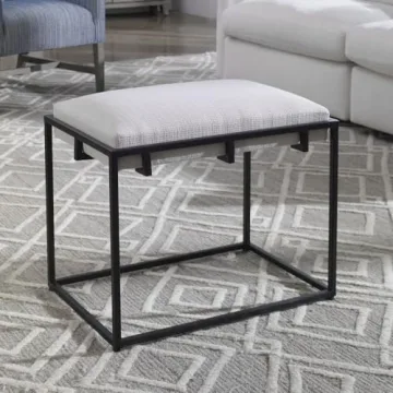 Stylish Paradox Small Bench - Matte Black & White Accent