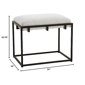 Stylish Paradox Small Bench - Matte Black & White Accent