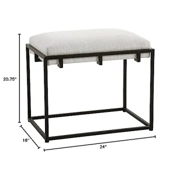 Stylish Paradox Small Bench - Matte Black & White Accent