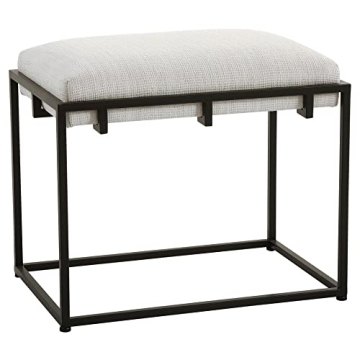 Stylish Paradox Small Bench - Matte Black & White Accent