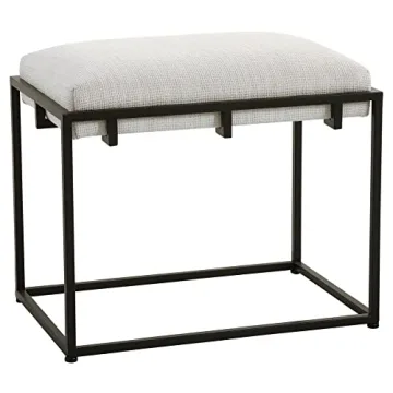 Stylish Paradox Small Bench - Matte Black & White Accent
