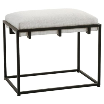 Stylish Paradox Small Bench - Matte Black & White Accent