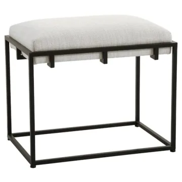 Stylish Paradox Small Bench - Matte Black & White Accent