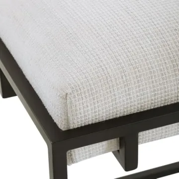 Stylish Paradox Small Bench - Matte Black & White Accent