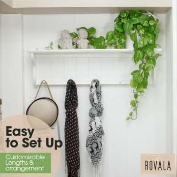 ROVALA Artificial Plants for Home Decor Indoor in Pot, Fake Hanging Plants Realistic Faux Plants Indoor Small Fake Plants for Living Room Decorative Potted Fake Plants for Bedroom Shelf - Silk Pothos