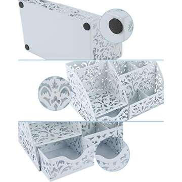 EasyPAG Elegant Floral Desk Organizer for Home & Office