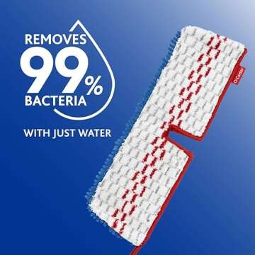 O-Cedar Hardwood Floor 'N More Microfiber 3-Action Flip Mop Refill (Pack of 4) | Double-Sided Mop Head w/Microfiber & Chenille | Reusable, Machine-Washable Mop Head Replacement