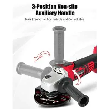 AVID POWER Cordless Angle Grinder with 4-pole Motor, 20V Cordless Grinders Tools w/4.0A Battery & Fast Charger, 4-1/2 Inch Grinding Wheels, Cutting Wheels, Flap Discs and Adjustable Auxiliary Handle