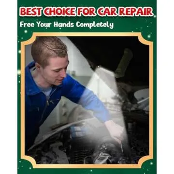 Coquimbo Tool Gifts for Men Him, Rechargeable LED Work Light Grill Light with Magnetic Base and Hook 5 Modes 360° Rotate Mechanic Light Valentines Gifts for Him Husband Men (2 Pack Green)