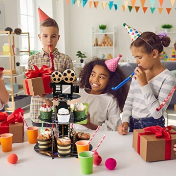 3 Tier Movie Night Cupcake Stand for Party Decor